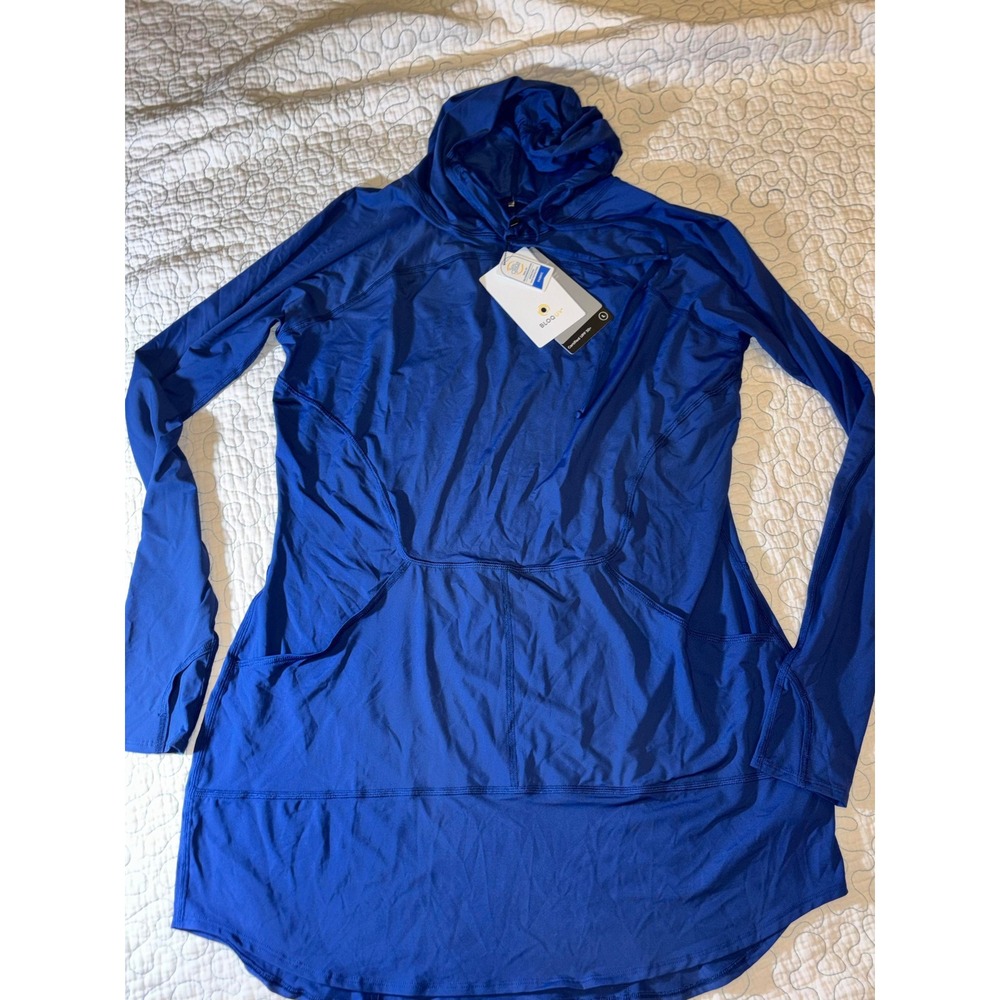 BloqUV Women's Sun Protective UPF 50 Hoodie Dress Navy Size Large